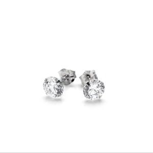 7mm Created Diamond Martini Earring, white gold